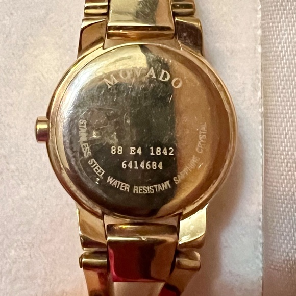 Movado Women's Gold Watch with Black Dial - Picture 5 of 9